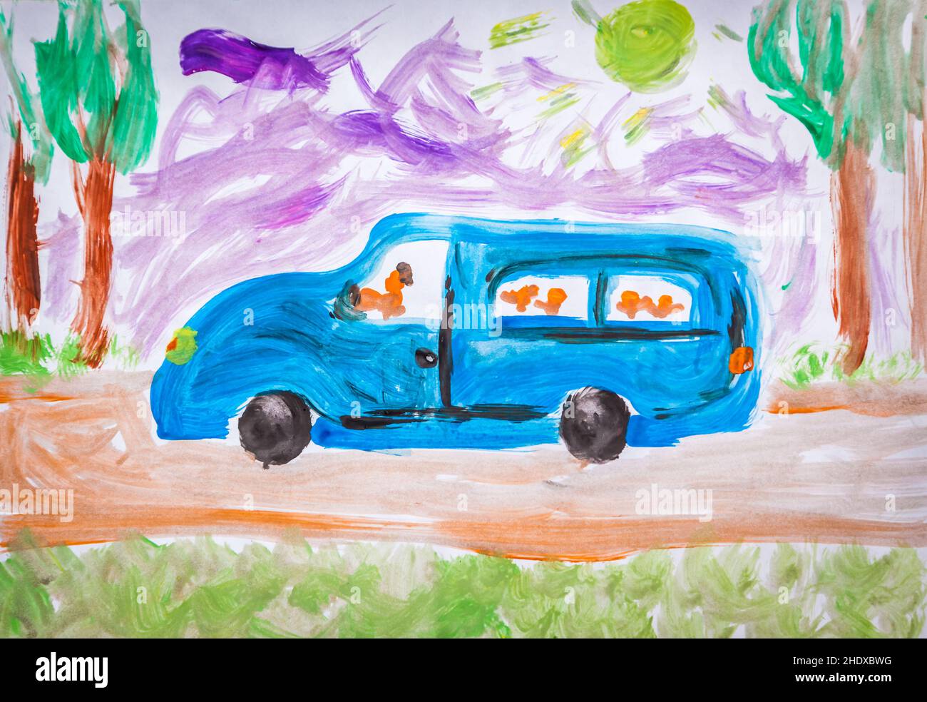 excursion, dessin d'enfant, voyage, excursions, voyage,voyages, voyages Banque D'Images