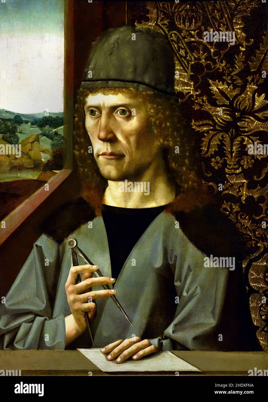 Portrait d'un architecte vers 1480 par Bavarian Painter allemand, Allemagne, , Banque D'Images