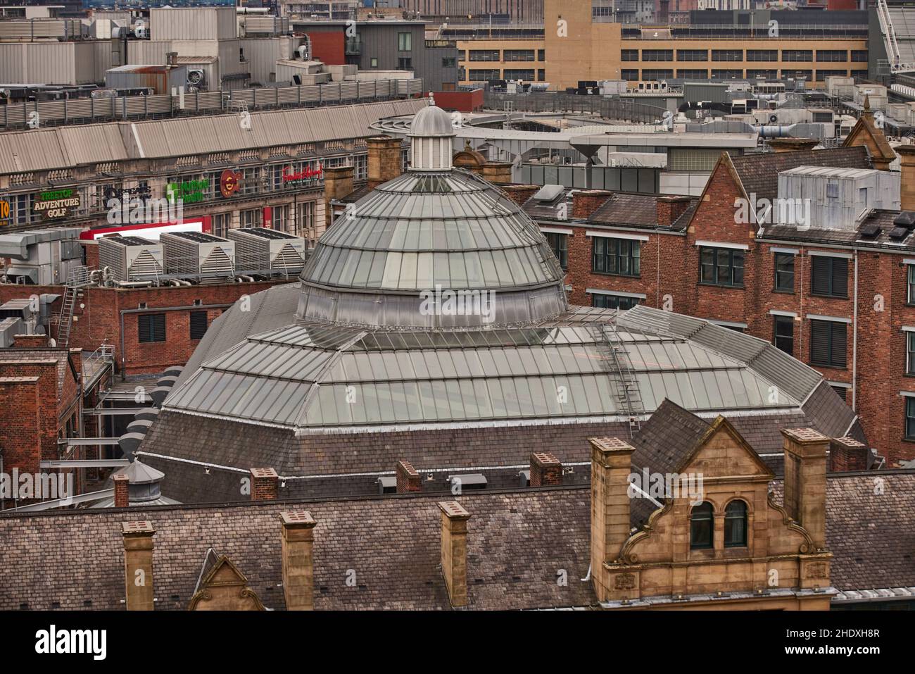 Centre-ville de Manchester Corn Exchange Dome sur le toit Banque D'Images