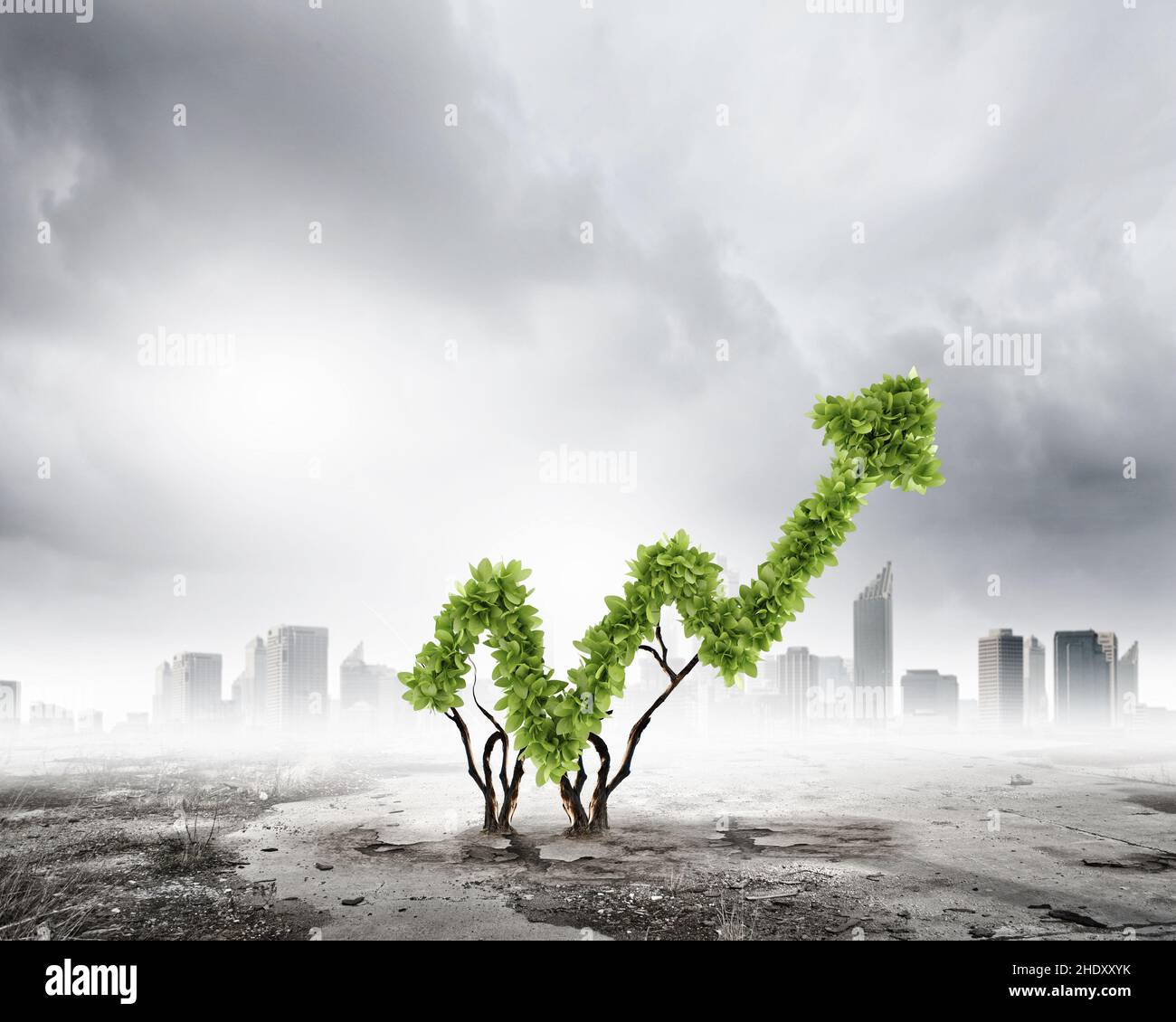 progrès, vers le haut, durabilité, croissance économique, progression,soutient les capacités, les croissances économiques Banque D'Images
