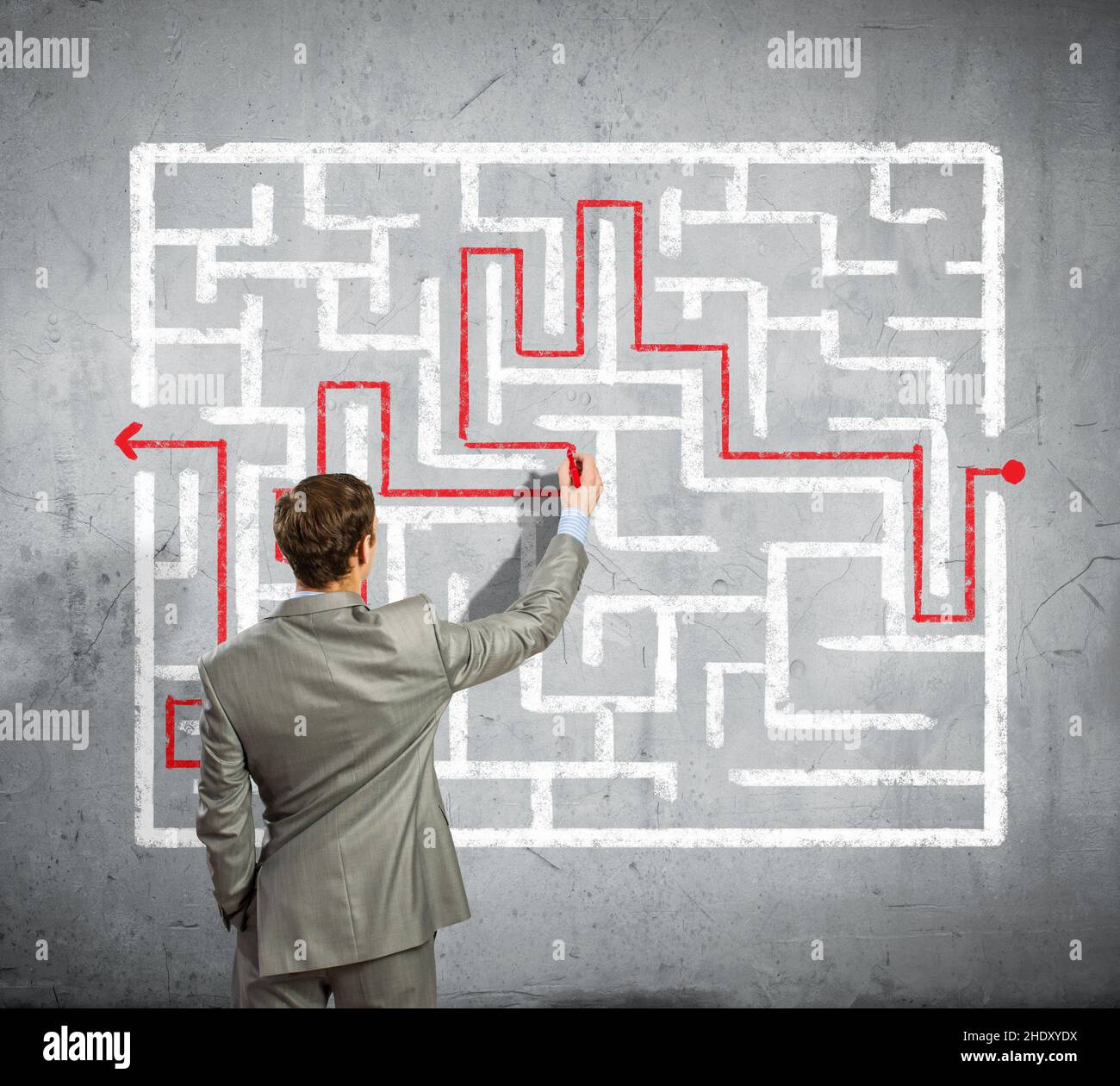 labyrinthe, solution, sortie, labyrinthe, retour,résultat, solutions, sorties Banque D'Images