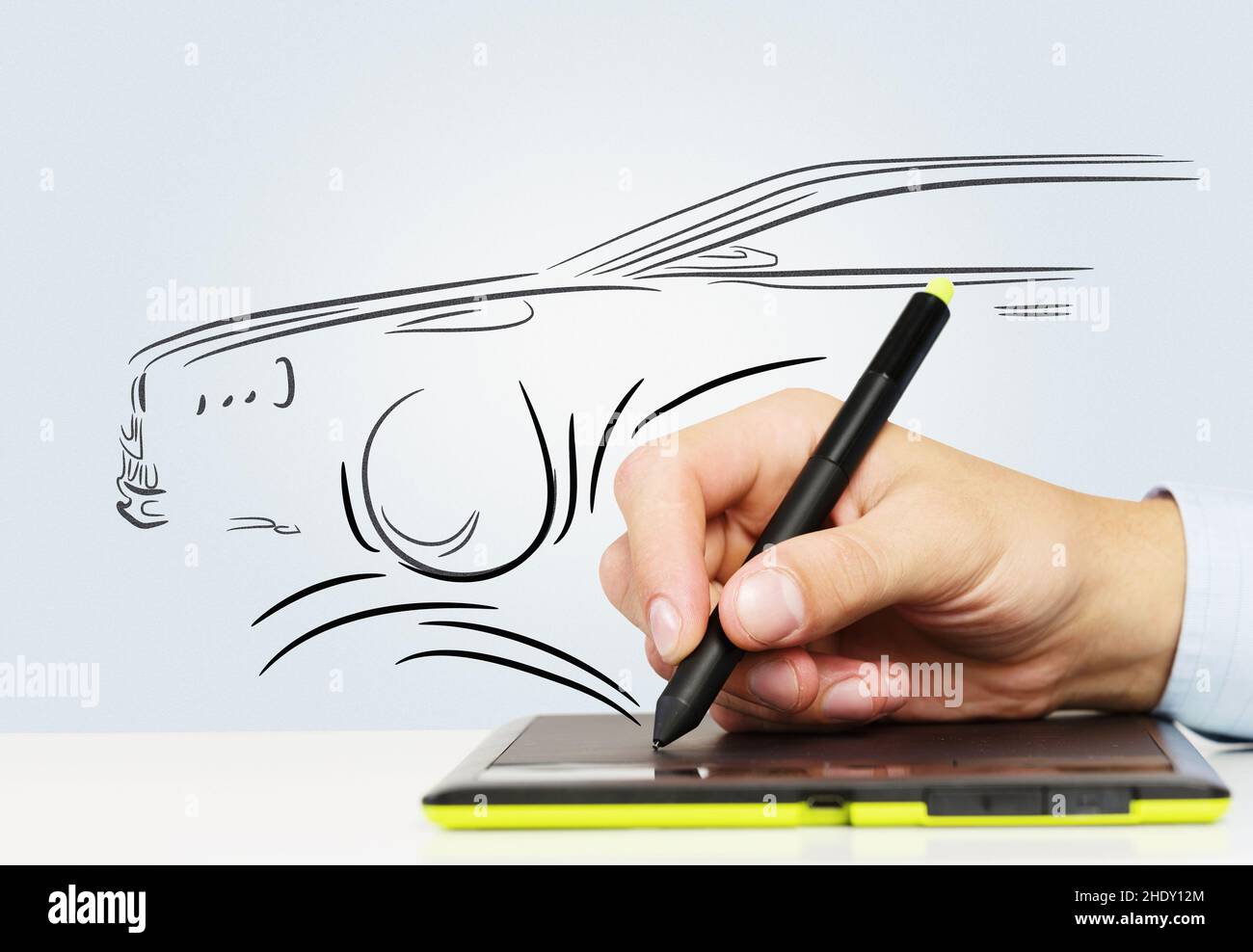 design, brouillon, tablette graphique, esquisse, design de voiture,conceptions, brouillons, tablettes graphiques, esquisses Banque D'Images