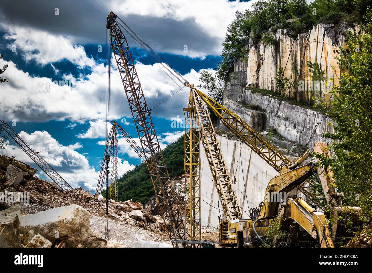 carrière, nuvolera, botticino, carrières Banque D'Images
