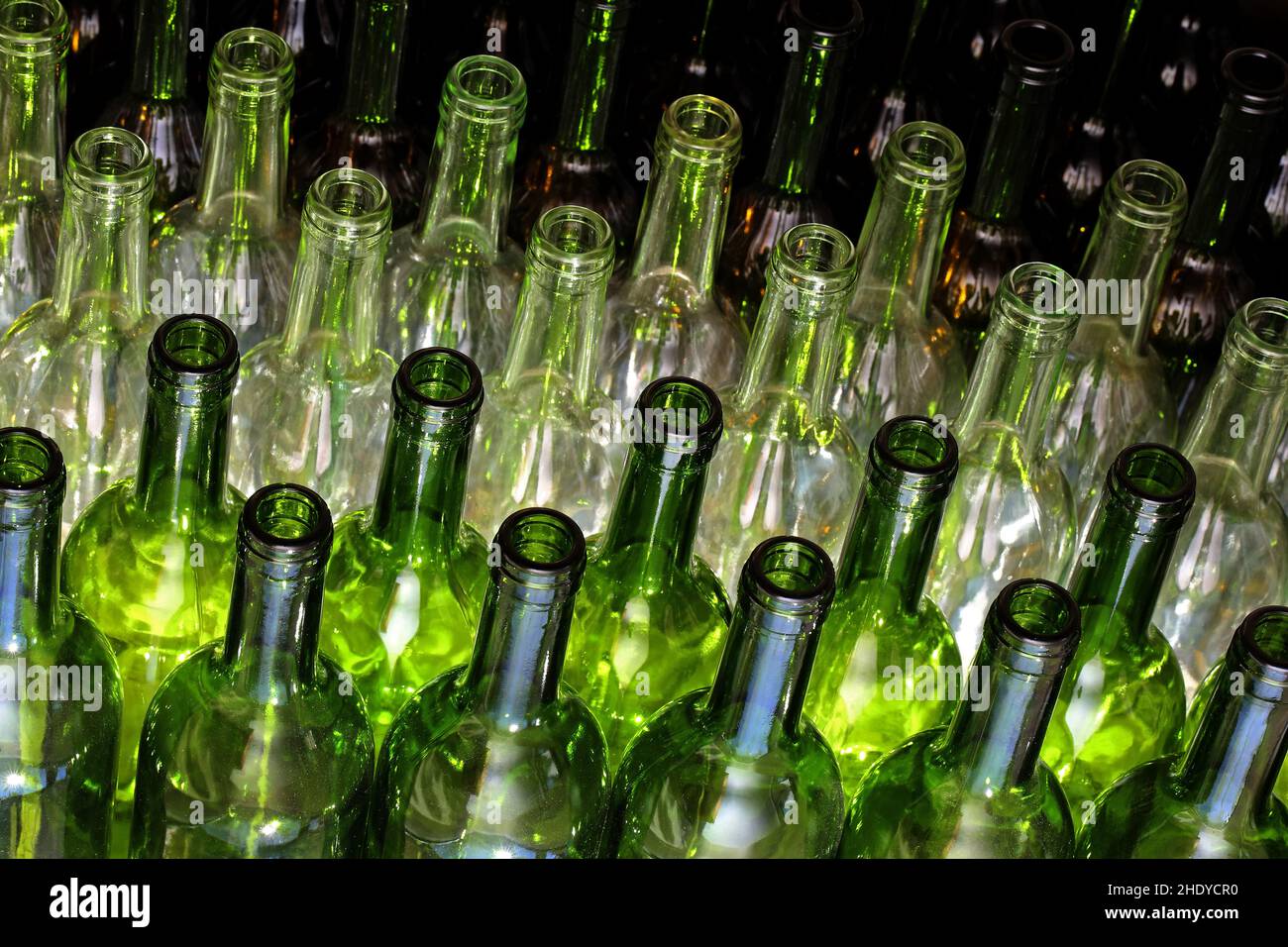 recyclage, bouteille en verre, recyclage, bouteilles en verre, verres Banque D'Images