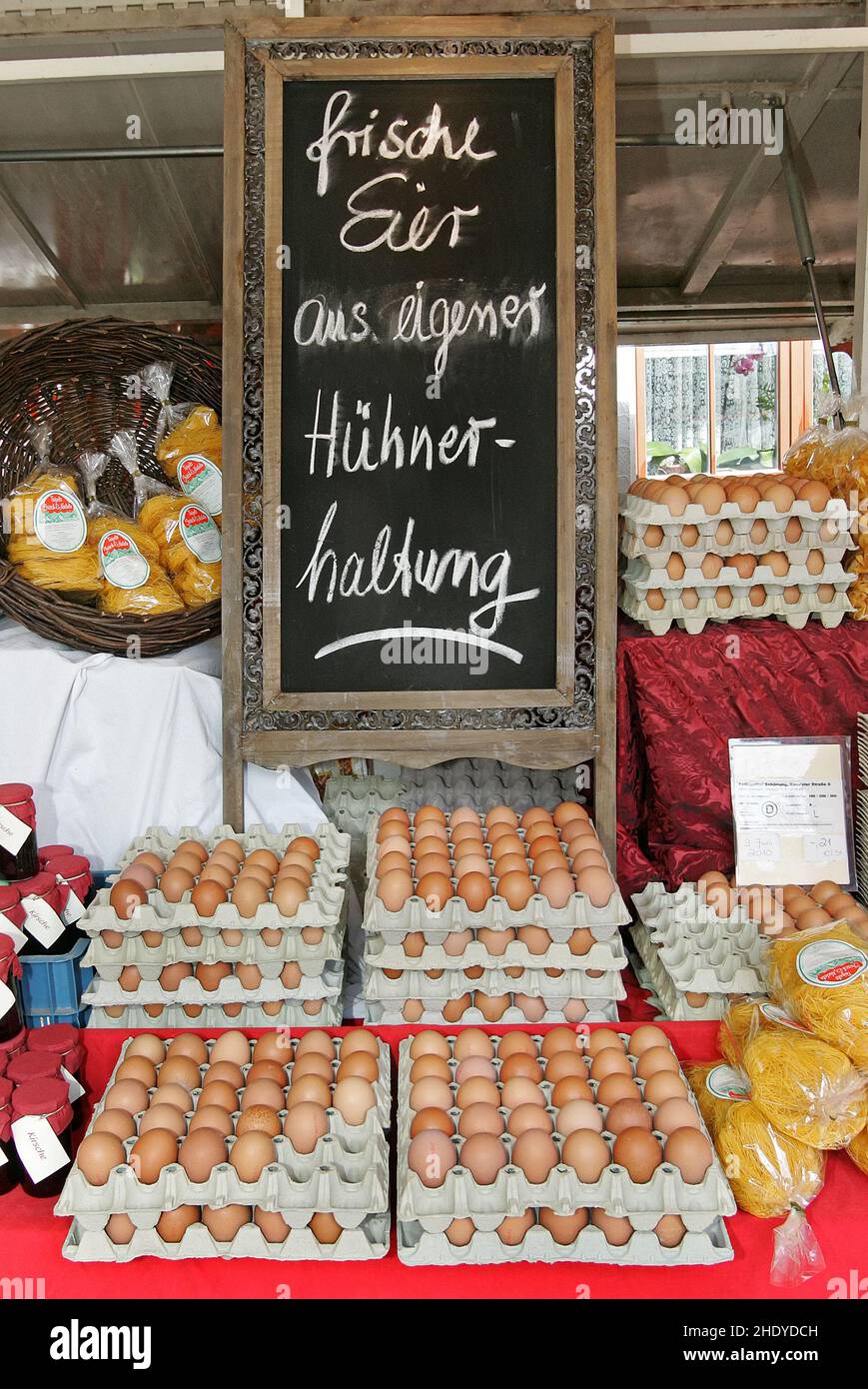 marché, œufs frais, marché Banque D'Images