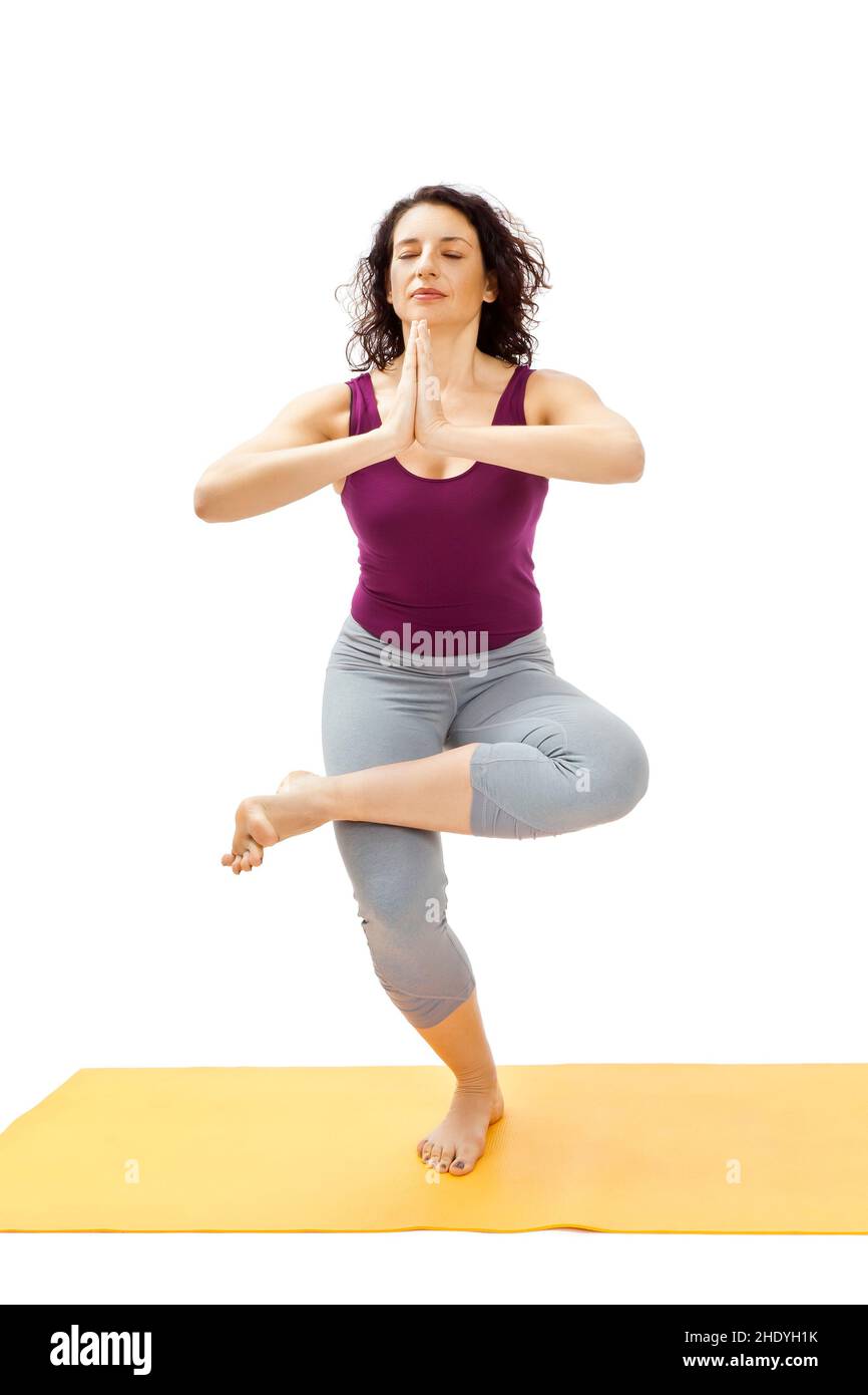 équilibre, yoga, debout sur une jambe, balances, yogas, debout sur une jambe Banque D'Images