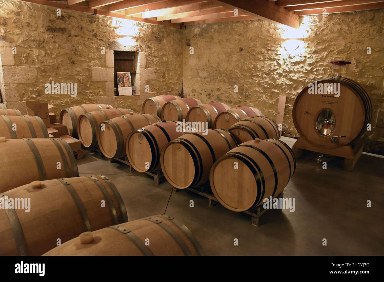 Vignes et caves du Château Grand Peyruchet à Loupiac près de Bordeaux, France le 9 janvier 2022.Photo de Patrice Pierrot/ABACAPRESS.COM Banque D'Images
