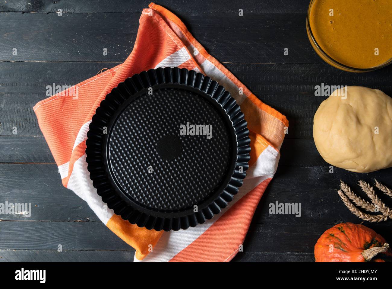 préparation, tarte à la citrouille, préparations, tourtes à la citrouille Banque D'Images