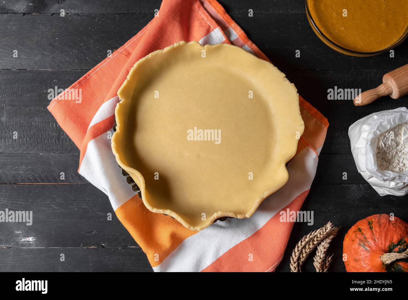 pâte, tarte à la citrouille, pâtes, tourtes à la citrouille Banque D'Images