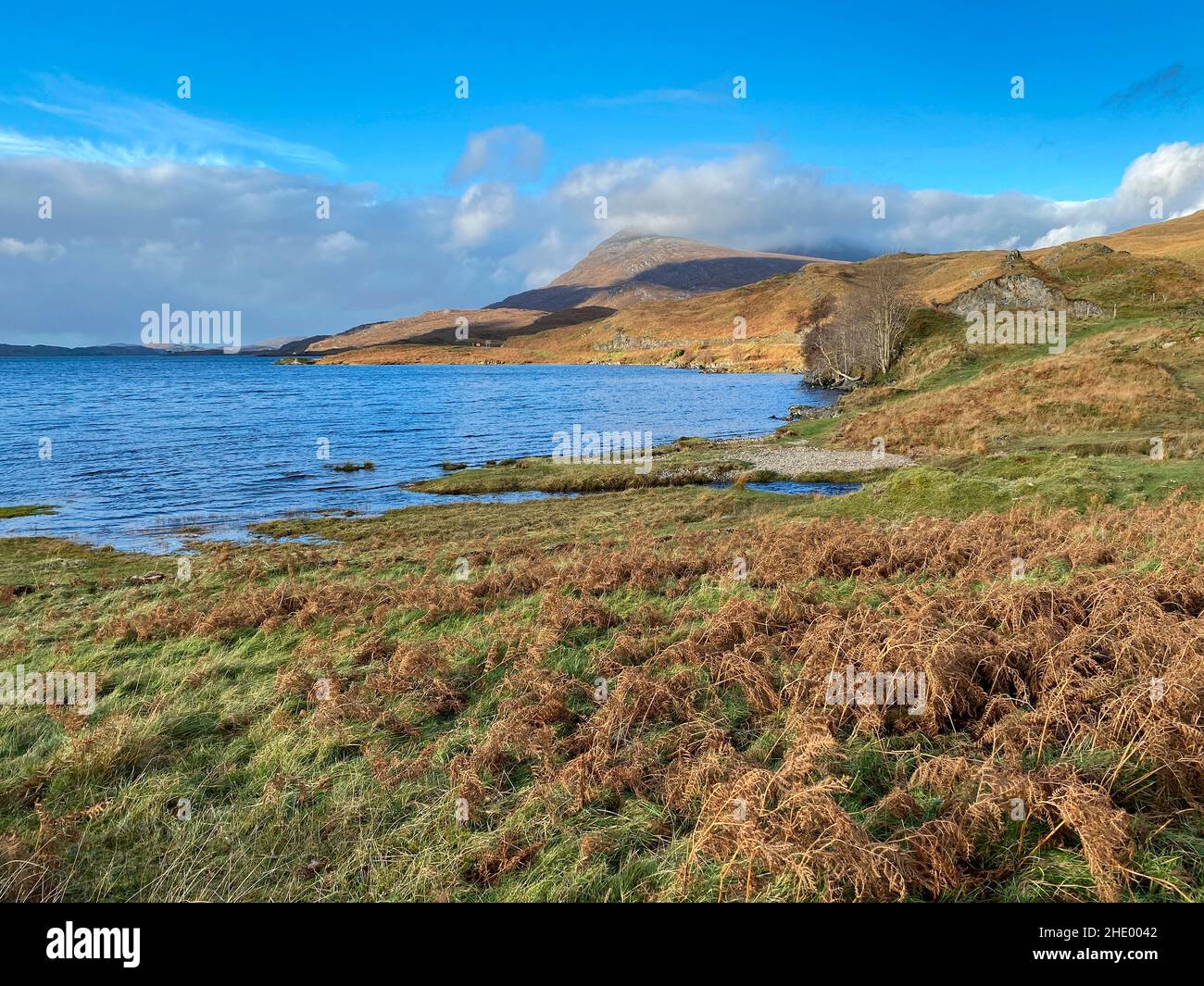 Loch Assynt dans le nord-ouest de l'Écosse. Banque D'Images