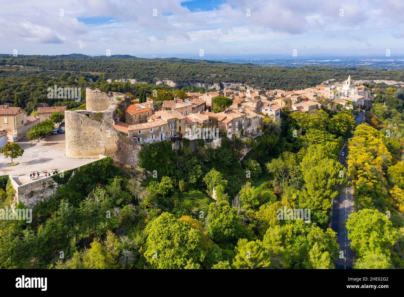 France, Vaucluse, Parc naturel régional du Mont-Ventoux (Parc naturel régional du Mont Ventoux), Venasque, étiqueté les plus Beaux villages de France (TH Banque D'Images