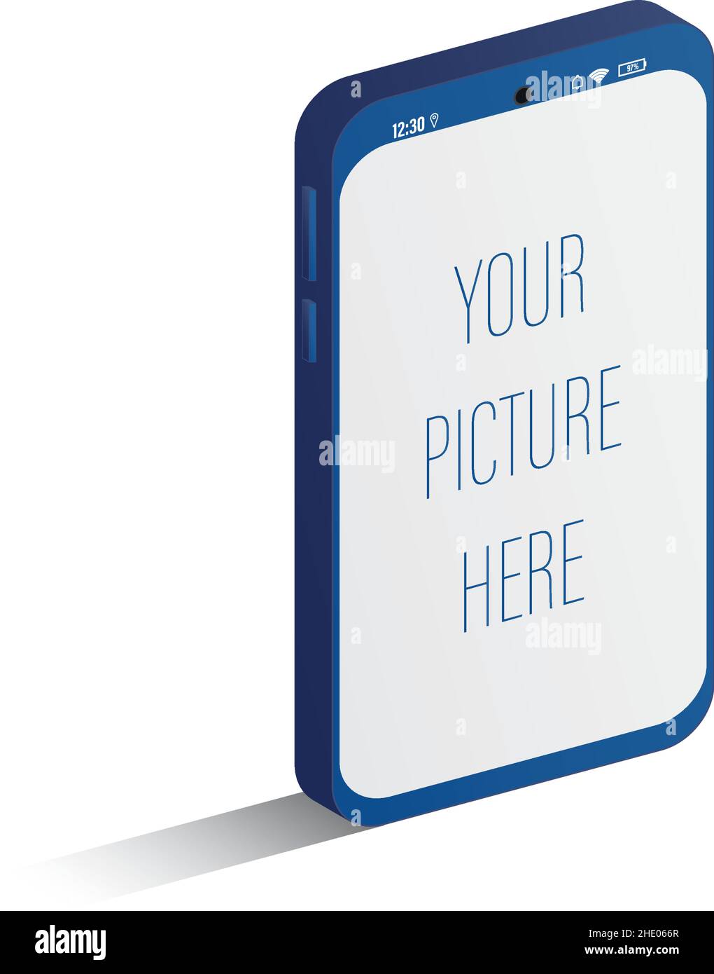 Modèle isométrique pour smartphone isolé sur blanc Illustration de Vecteur