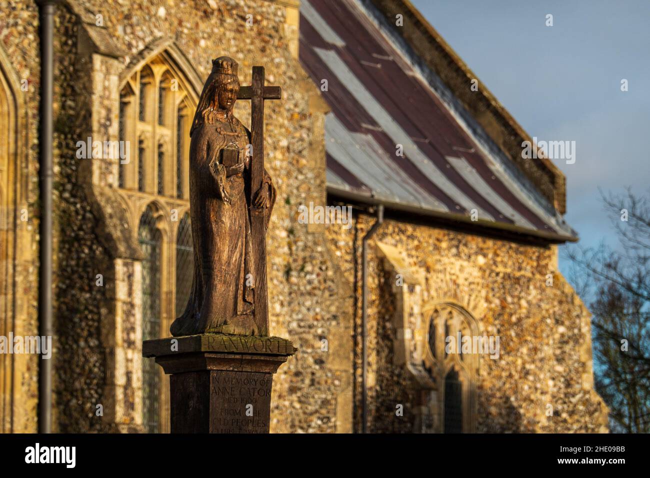 Statue en bois, église de Ranworth Banque D'Images