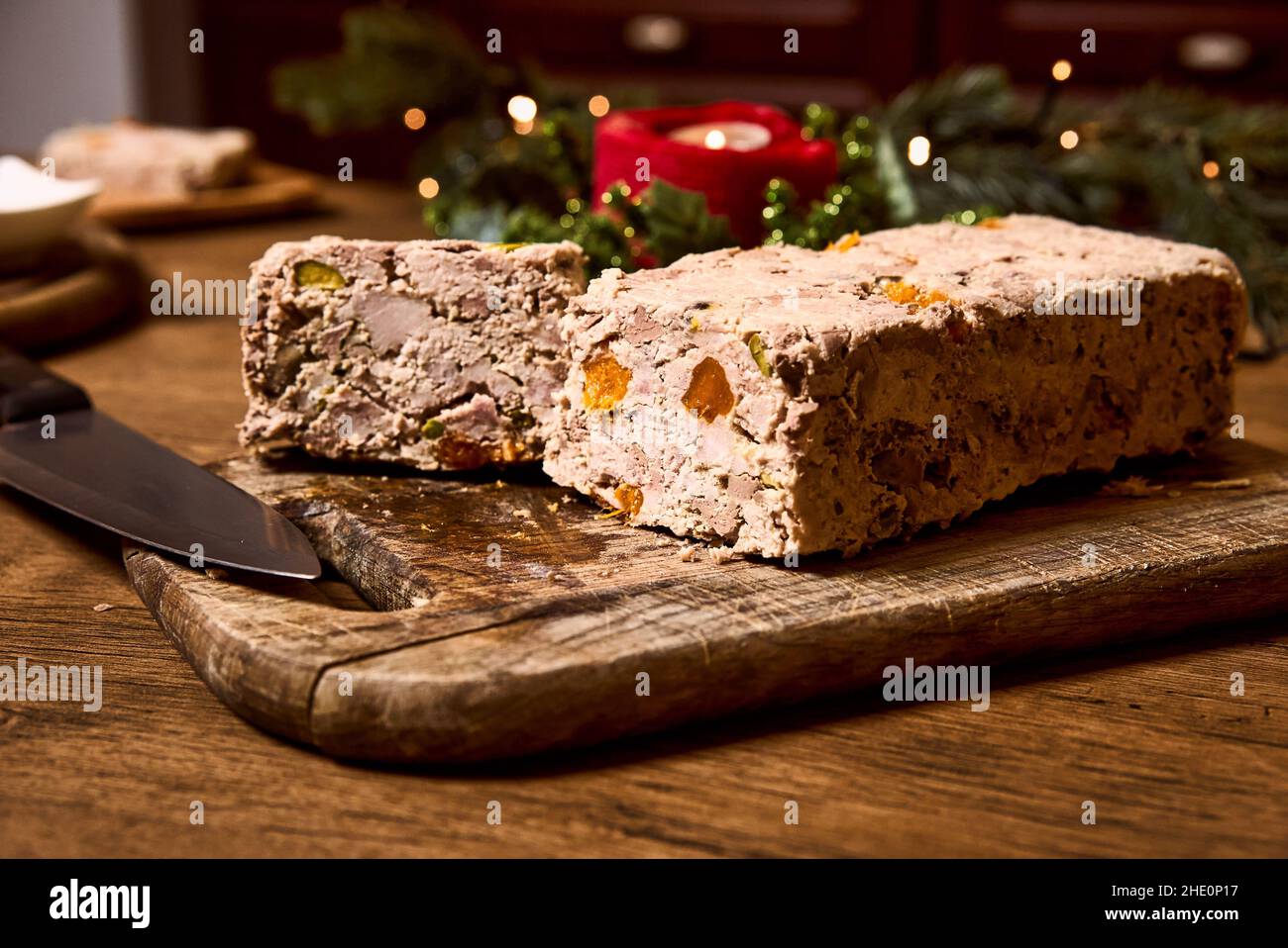 Pate de terrine cuite au four.Tarte à la viande Banque D'Images