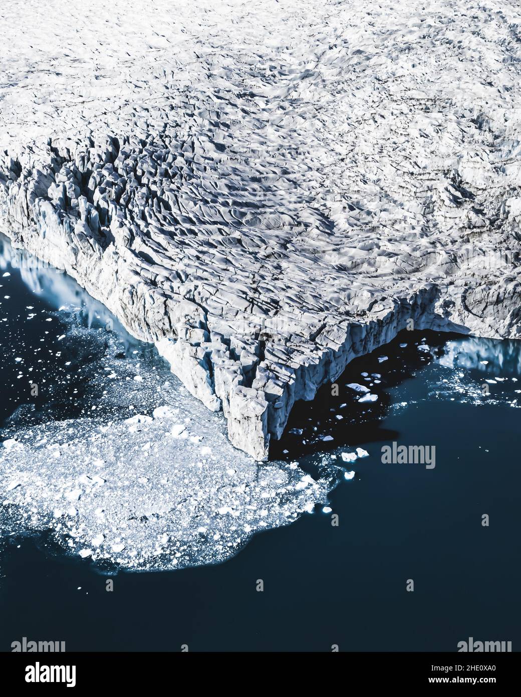 Vue aérienne du glacier en Islande Banque D'Images