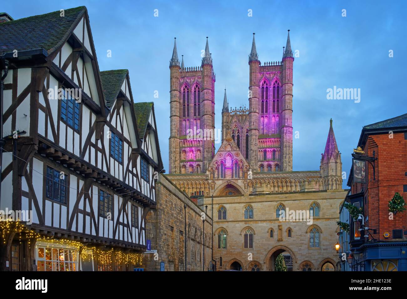 Royaume-Uni, Lincolnshire, Lincoln Cathedral de Castle Square Banque D'Images