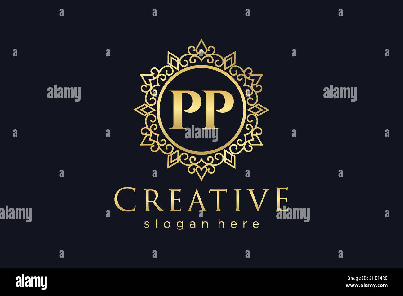 PP lettre initiale de luxe calligraphique féminin floral dessiné à la main heraldique monogramme ancien style vintage de luxe logo design Premium Illustration de Vecteur