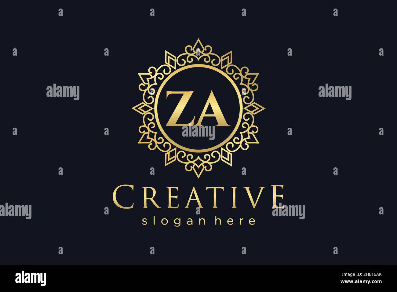 ZA lettre initiale de luxe calligraphique féminin floral dessiné à la main heraldique monogramme ancien style vintage de luxe logo design Premium Illustration de Vecteur