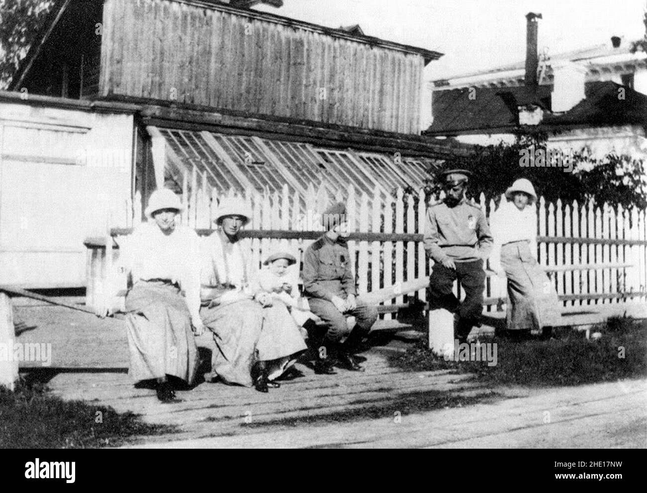 Le tsar Nicholas II et sa famille sont en exil au palais Alexandre (Tsarskoye Selo) près de Tobolsk avant d'être transférés à Ekatrinberg (Sverdlovsk) pour leur emprisonnement et leur exécution. Banque D'Images