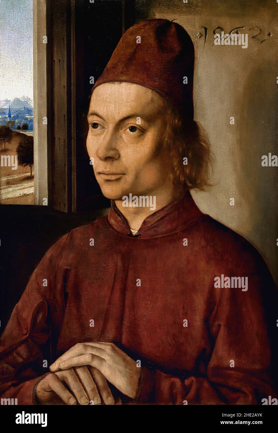 Portrait d'un homme, par Dirk Diedrick Dieric Bouts 1410-1475 pays-Bas Louvain Belge Banque D'Images