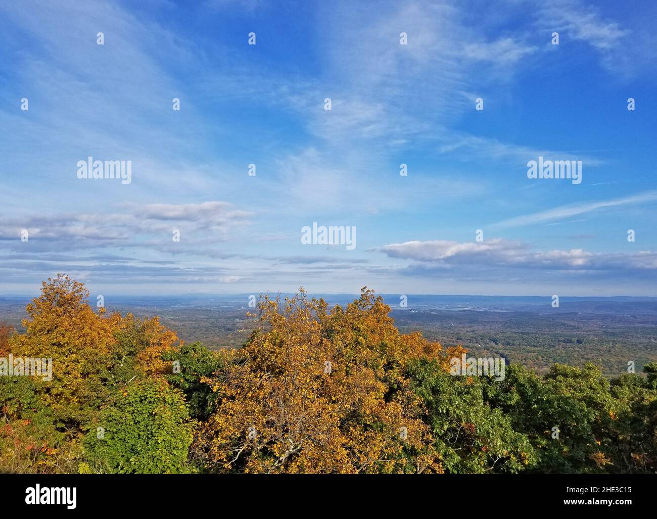 Vue panoramique de trois États depuis le point le plus élevé du New Jersey, High point State Park -16 Banque D'Images