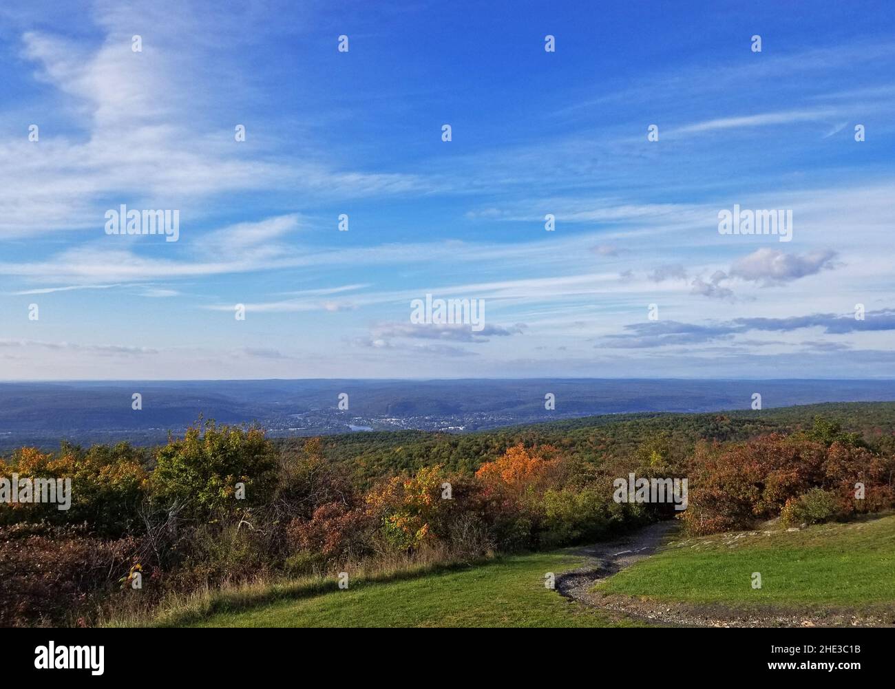Vue panoramique de trois États depuis le point le plus élevé du New Jersey, High point State Park -17 Banque D'Images