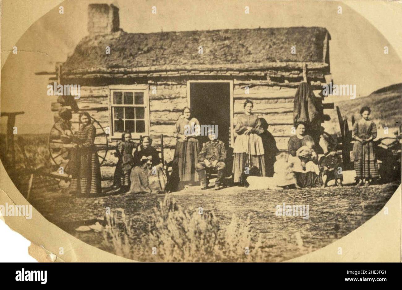 Famille Mormon (la polygamie de Russell dans la basse vie). Banque D'Images