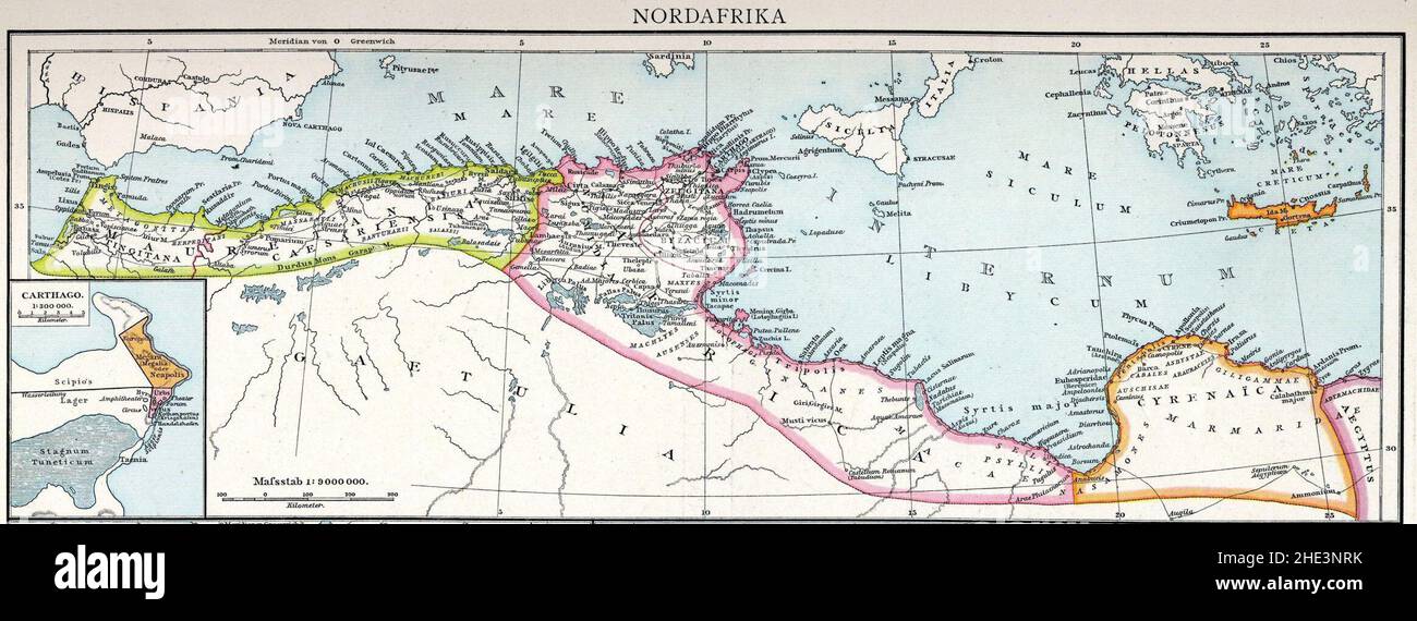 Provinces romaines d'Afrique du Nord. Banque D'Images