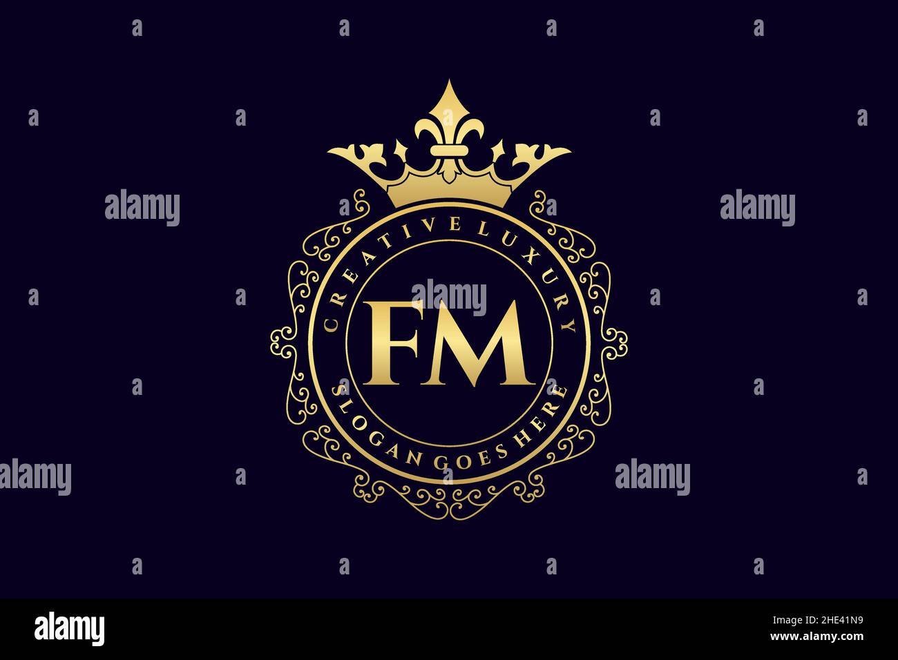 FM lettre initiale de luxe calligraphique féminine fleur dessinée à la main heraldique monogramme ancien style vintage de luxe logo design Premium Illustration de Vecteur