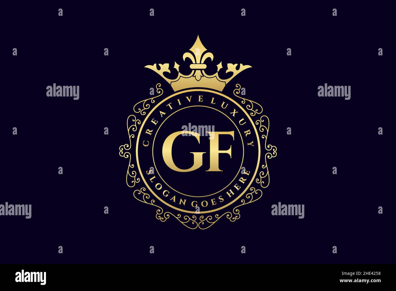 GF lettre initiale de luxe calligraphique féminine fleur dessinée à la main heraldique monogramme ancien style vintage de luxe logo design Premium Illustration de Vecteur