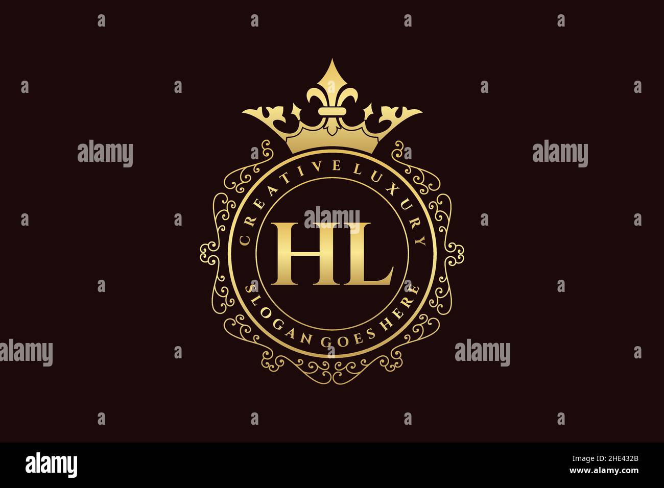 HL lettre initiale Luxe calligraphique féminin floral dessiné à la main heraldic monogramme ancien style vintage luxe logo design Premium Illustration de Vecteur