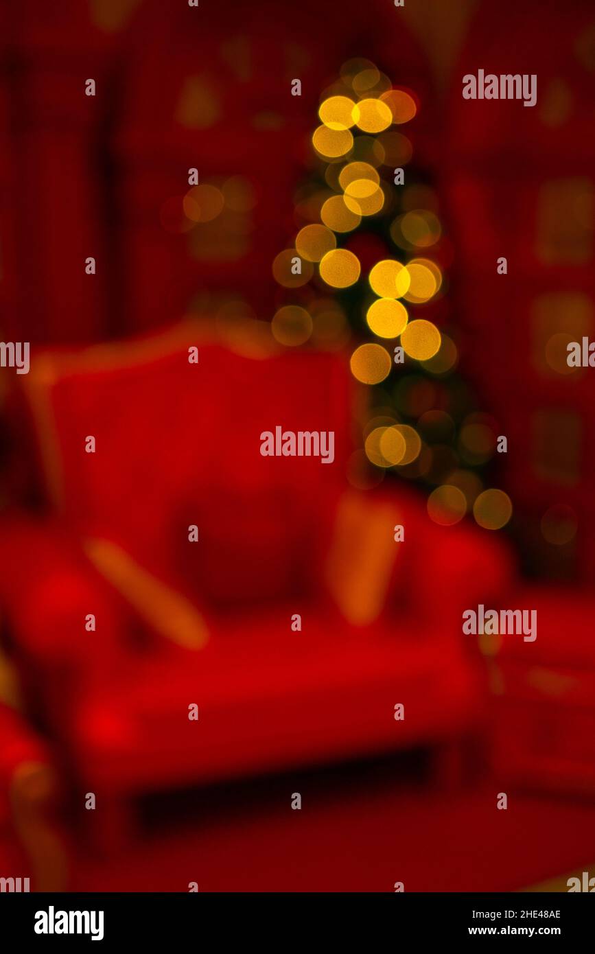 Superbe effet bokeh.Fond de Noël flou et lumineux. Banque D'Images