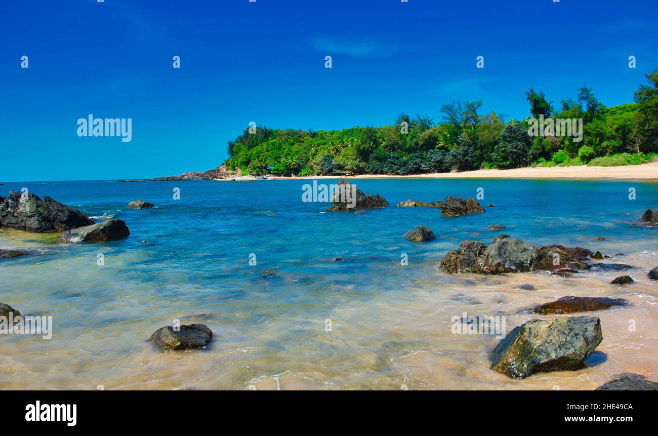 Une promenade le long des rives à Goa Banque D'Images