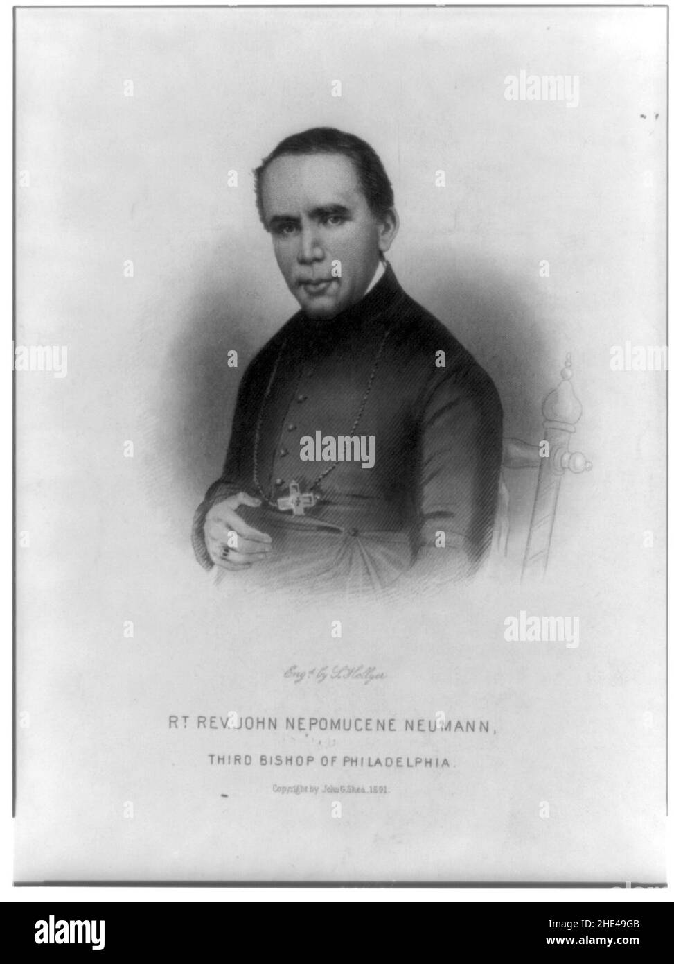 Rt. Le révérend John Nepomucene Neumann, half-length portrait, face vers la gauche Banque D'Images
