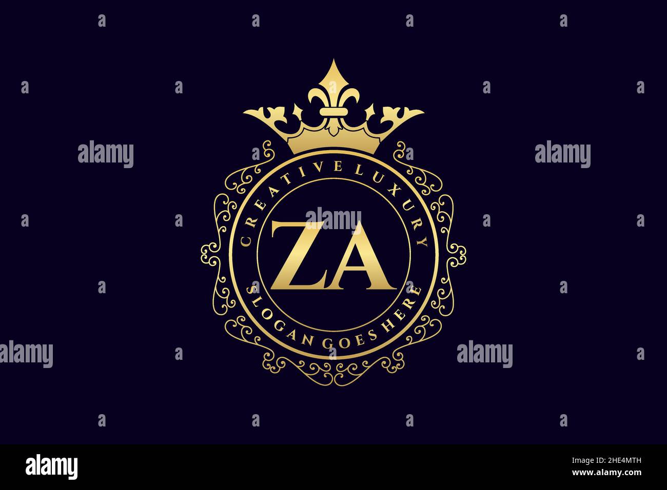 ZA lettre initiale de luxe calligraphique féminin floral dessiné à la main heraldique monogramme ancien style vintage de luxe logo design Premium Illustration de Vecteur