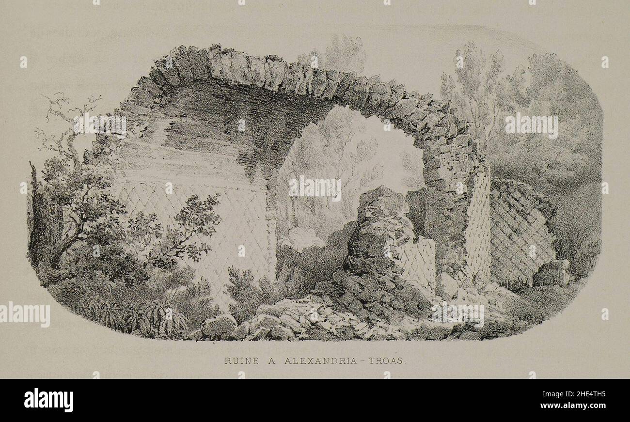 Ruine à Alexandrie-Troas - Rey Etienne - 1867. Banque D'Images