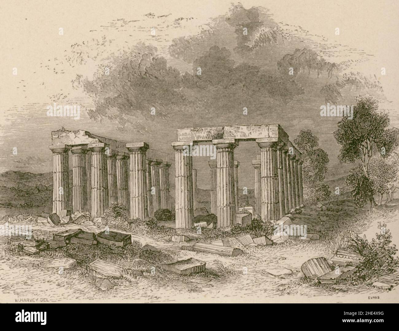 Ruines du Temple d'Apollon à Bassae - Wordsworth Christopher - 1882. Banque D'Images
