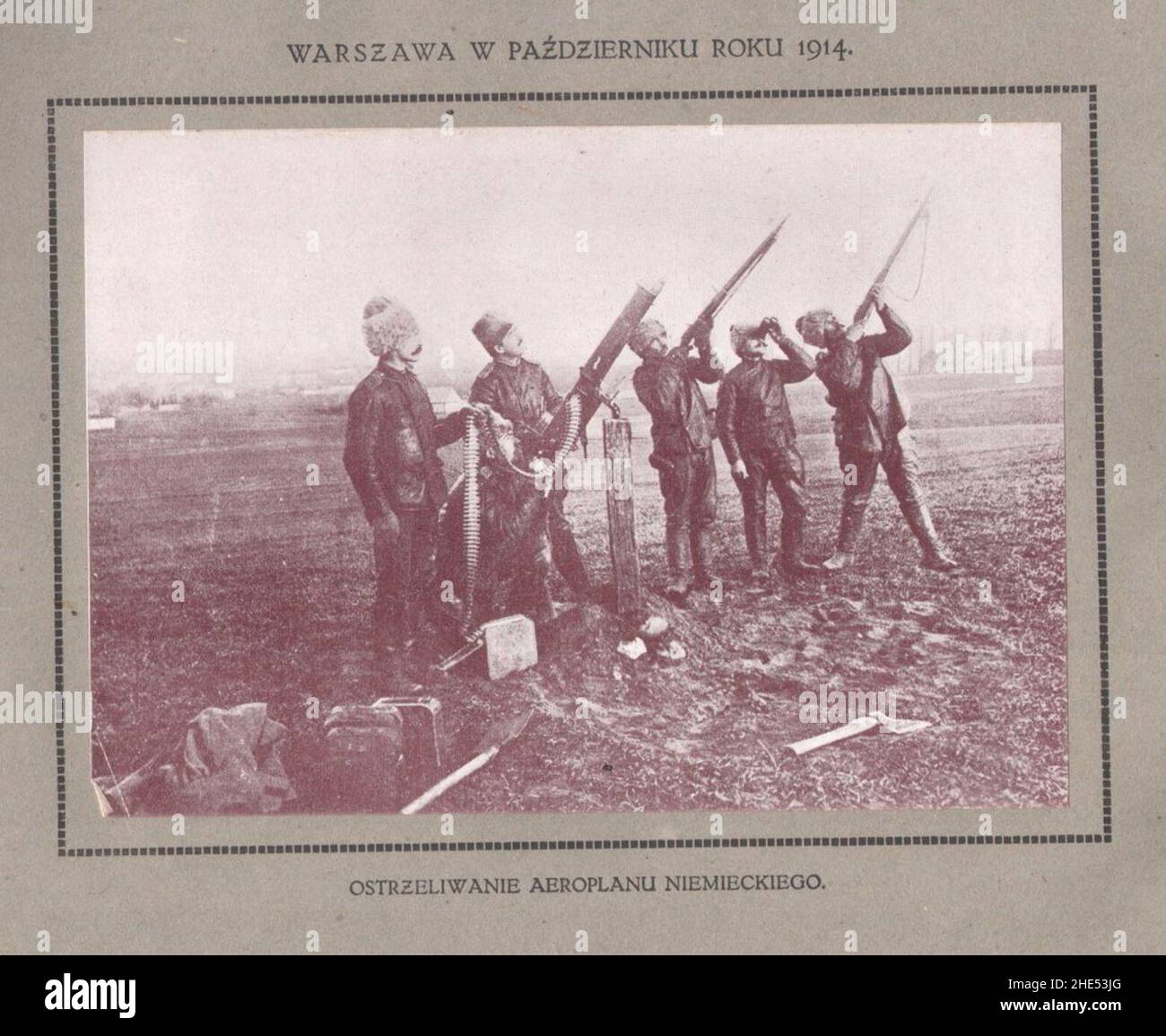 Artillerie antiaérienne russe, Varsovie 1914. Banque D'Images