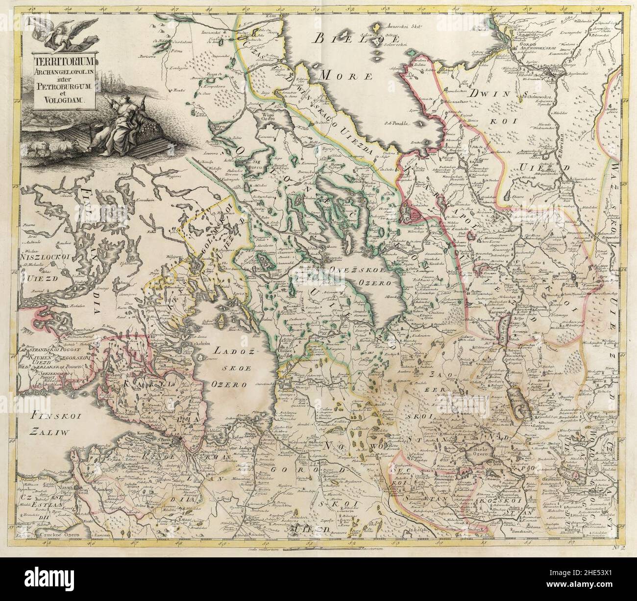 Empire russe 1745 (carte II en latin). Banque D'Images