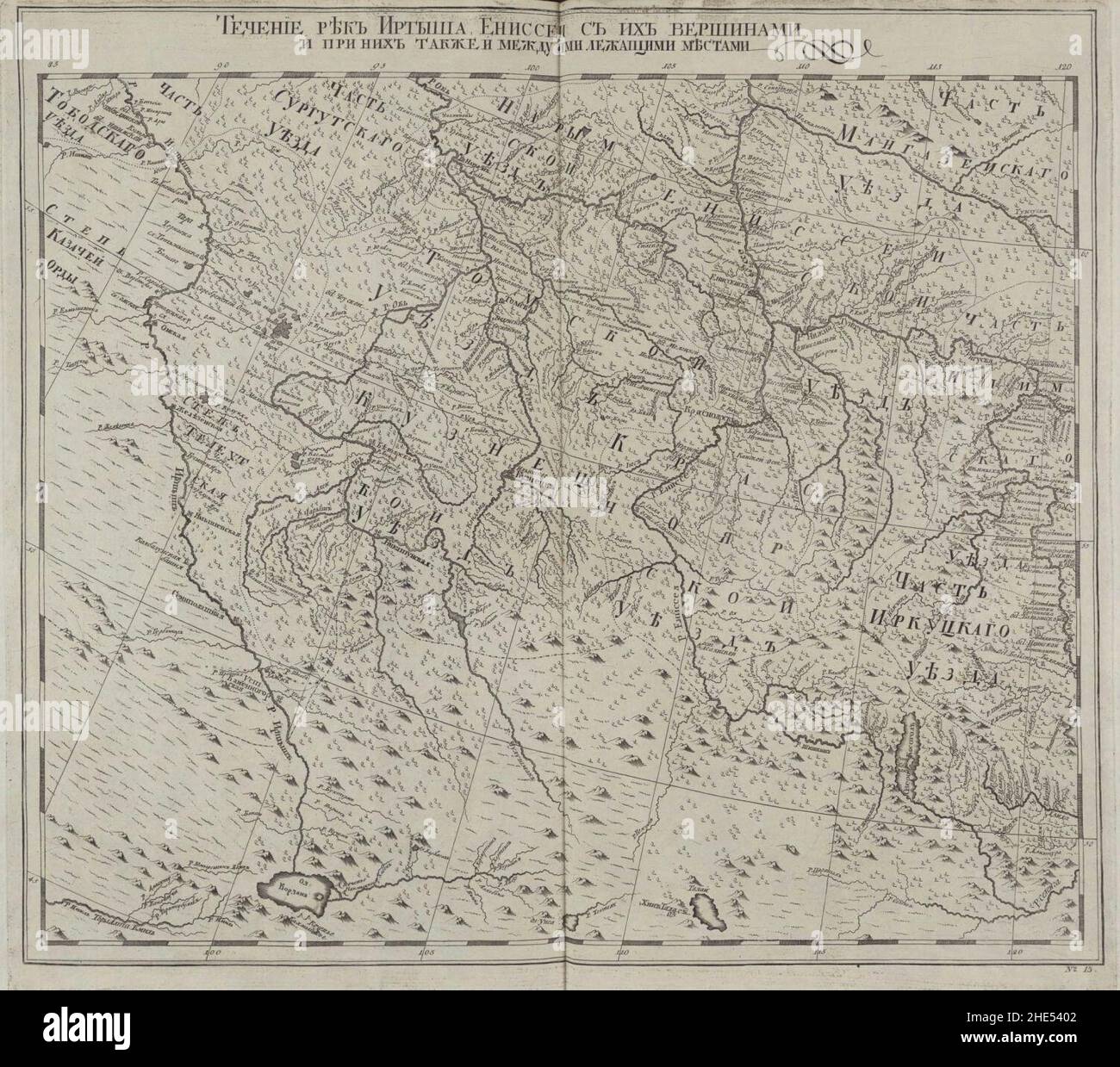 Empire russe 1745 (carte XV). Banque D'Images