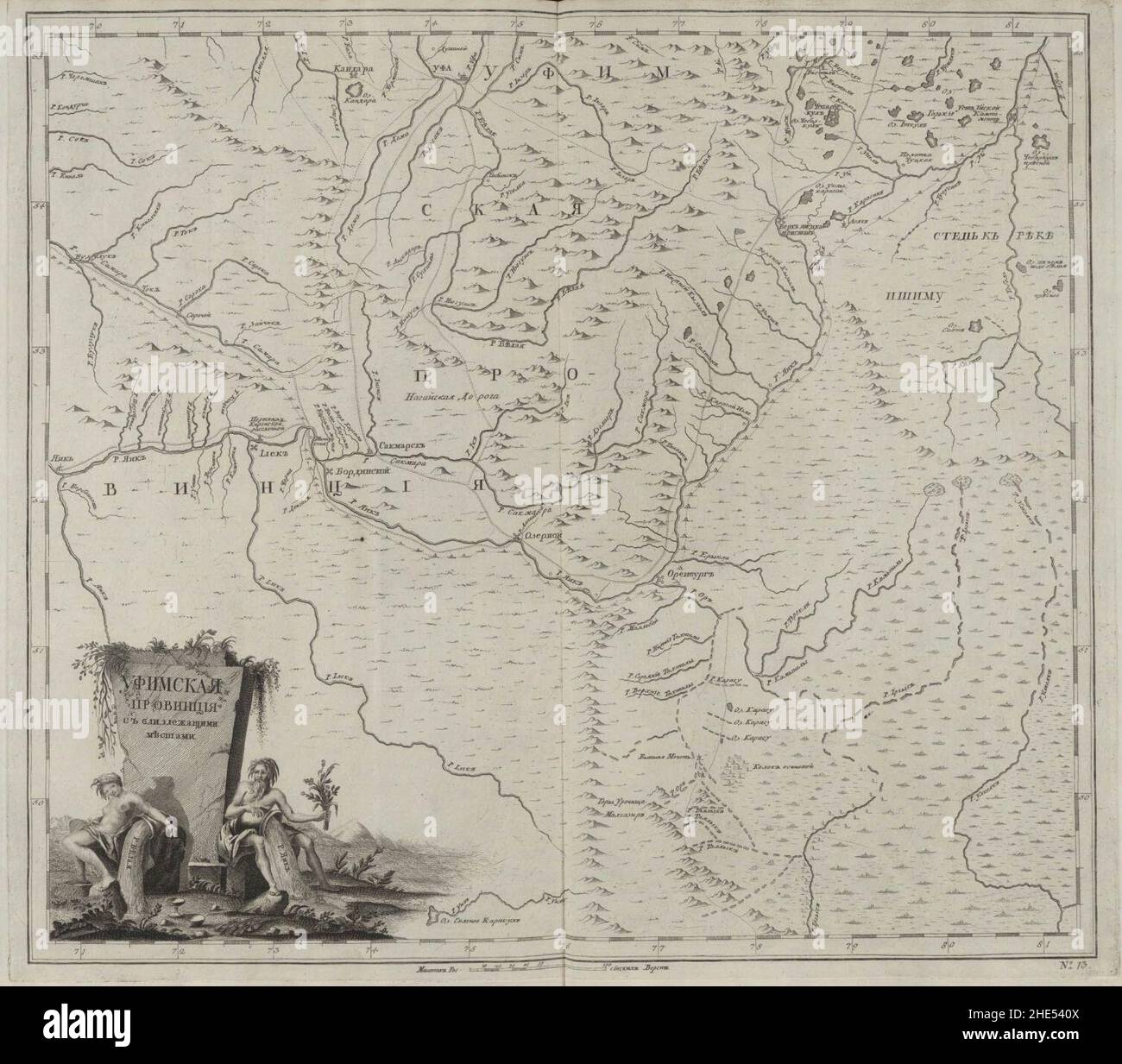 Empire russe 1745 (carte XIII). Banque D'Images
