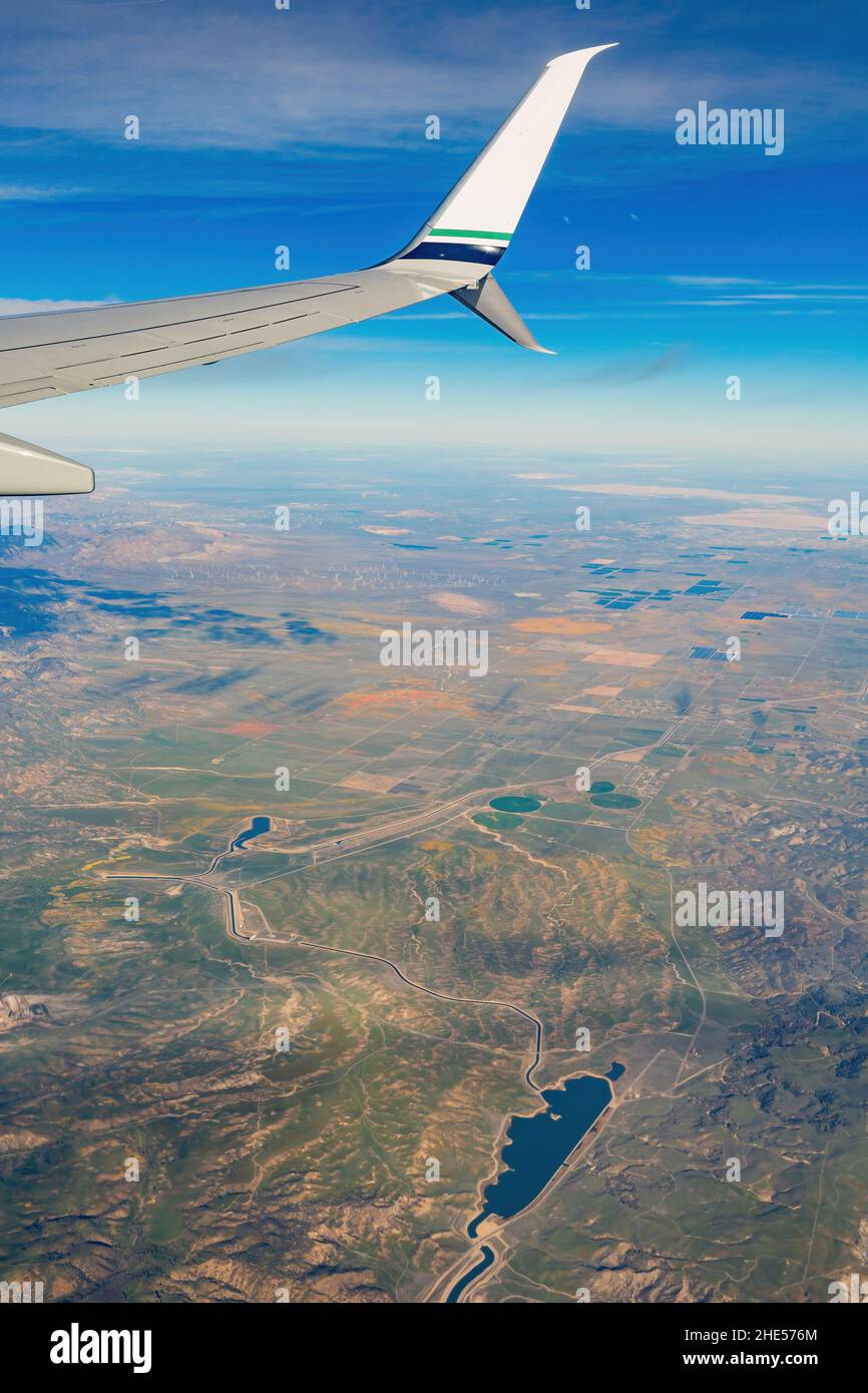 Vue aérienne du lac Quail dans le comté de Los Angeles, Californie Banque D'Images