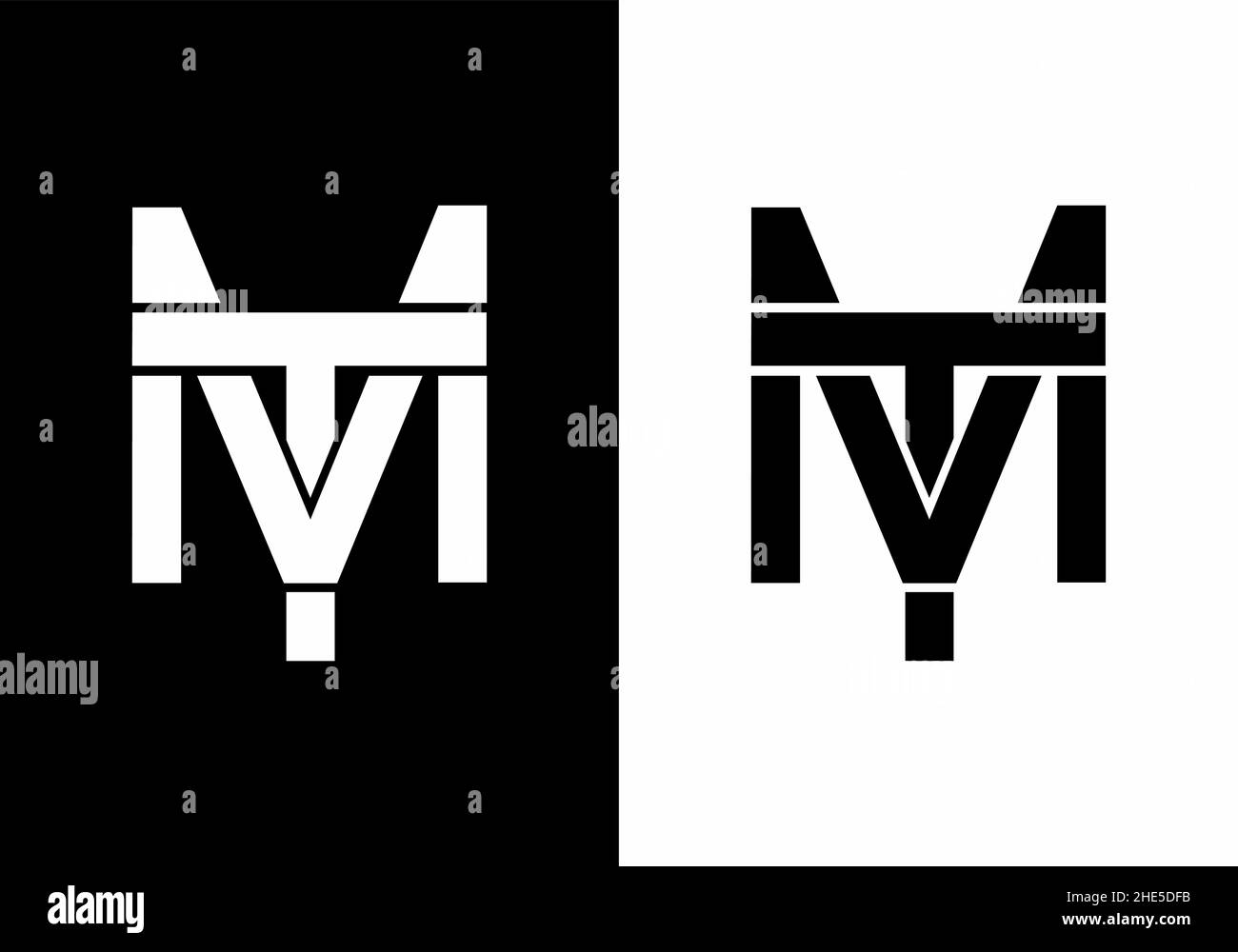 Lettre initiale MT ou TM Illustration de Vecteur