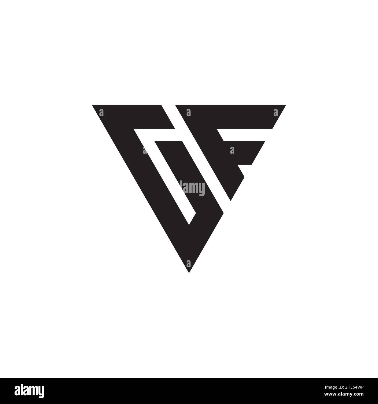 Concept de conception de logo GF de lettre triangulaire. Illustration vectorielle. Illustration de Vecteur
