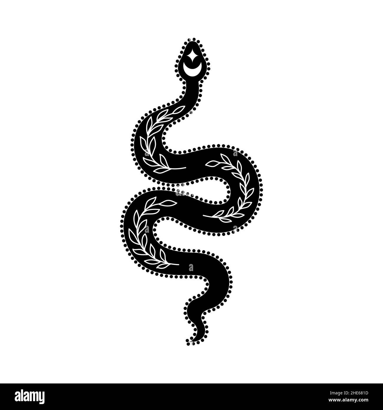 Serpent mystique en forme de doodle Illustration de Vecteur
