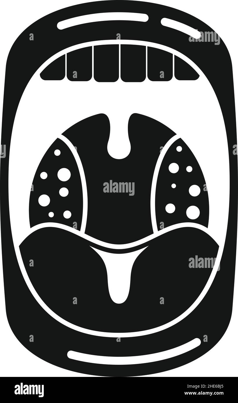 Icône de la maladie de la bouche vecteur simple.Anatomie bactérienne.Inflammation ORL Illustration de Vecteur