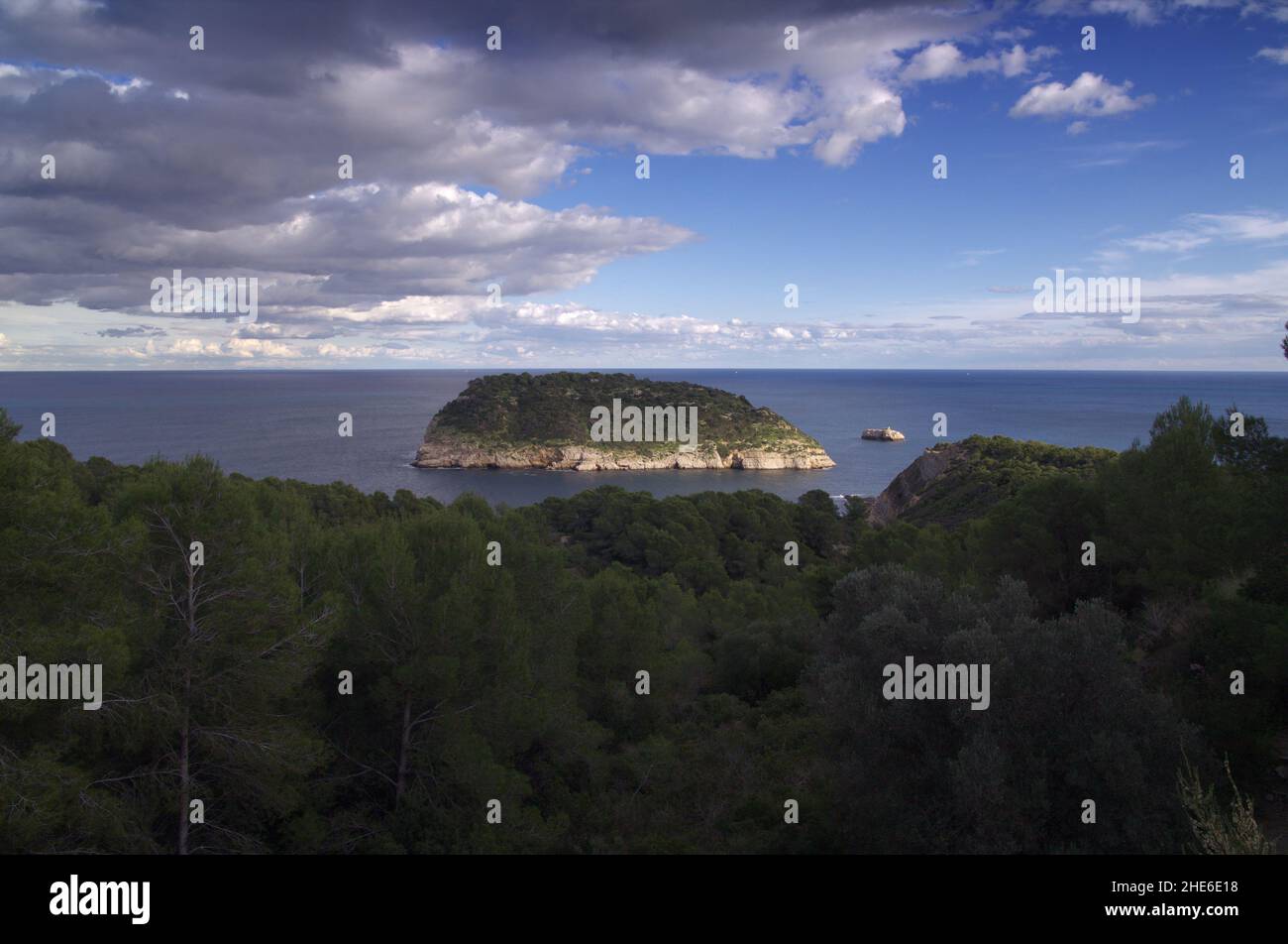 Côte de la Communauté Valencienne dans la province d'Alicante, vue du point de vue de Mirador Pons Ibanez Banque D'Images