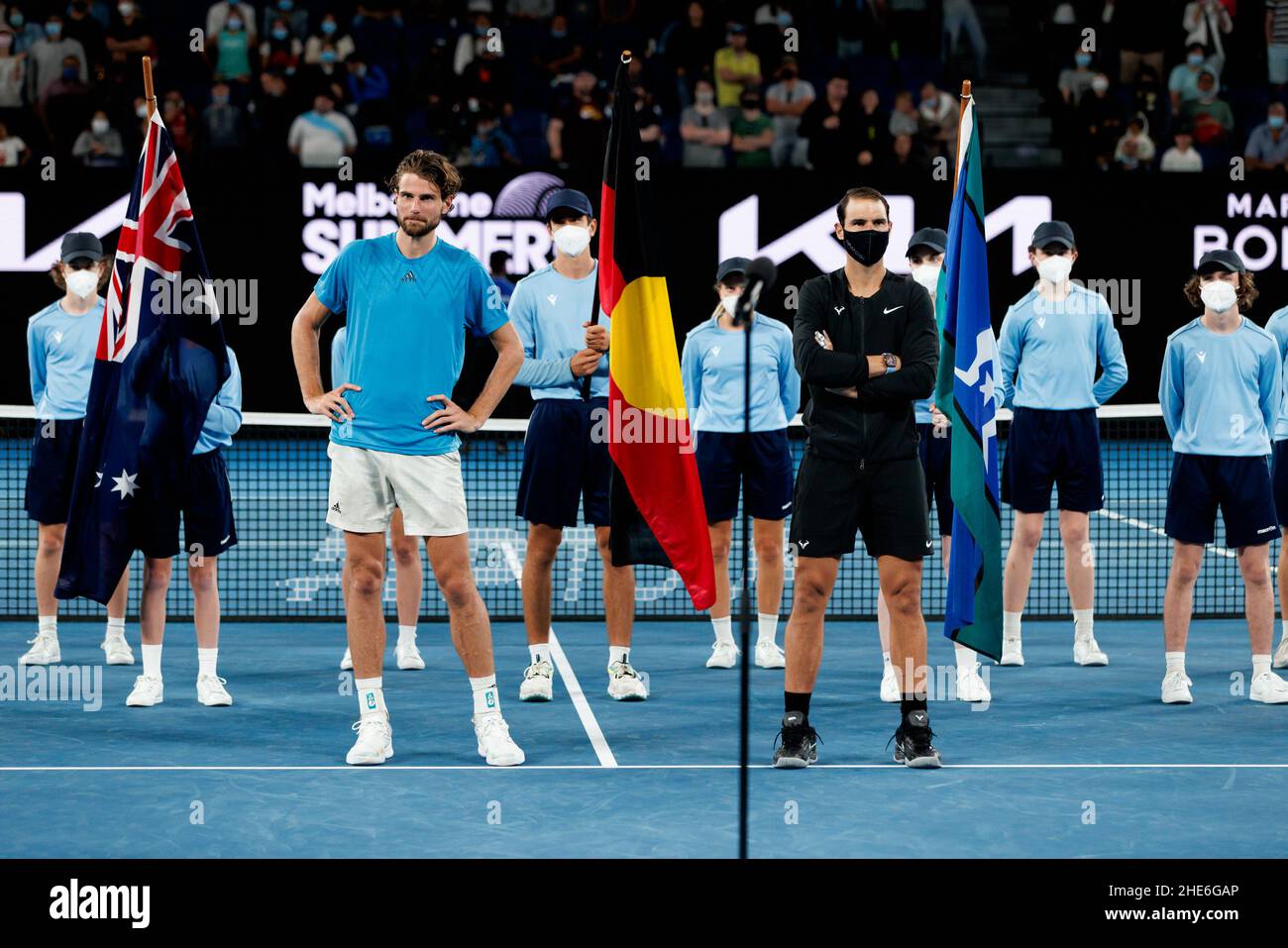 RAFAEL NADAL (ESP) bat Maxime Cressy (Etats-Unis) le dimanche 2022 janvier, Melbourne Park Banque D'Images