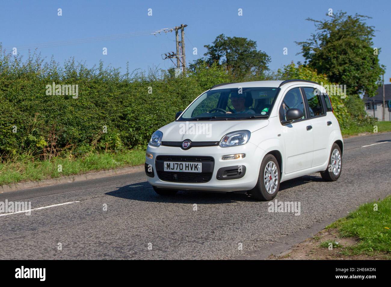 2020 Fiat Panda Easy en route vers Capesthorne Hall Classic car show de juillet, Cheshire, Royaume-Uni Banque D'Images