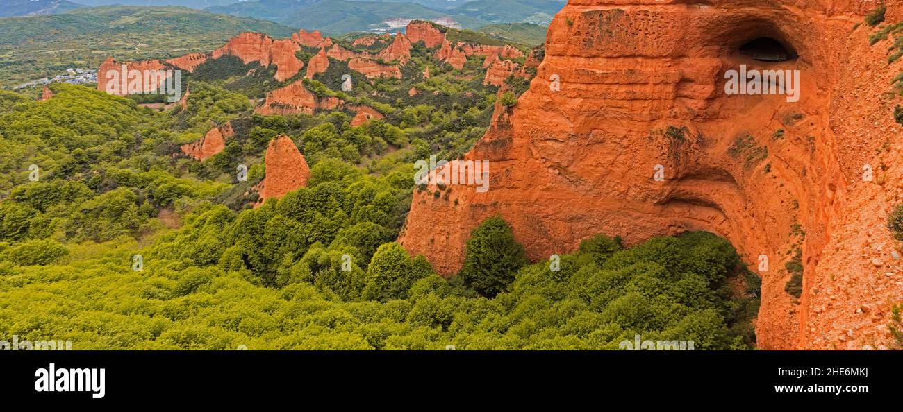 Las Médulas, province de Leon, Castille et Leon, Espagne. L'or romain site minier de Las Médulas est un UNESCO World Heritage Site. La zone a été exploiter Banque D'Images